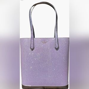 Kate Spade Tinsel Holiday Glitter Purple Tote Bag